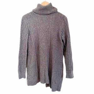 Soft Surroundings Grey Turtleneck Cotton and Angora Sweater Womens Size XS